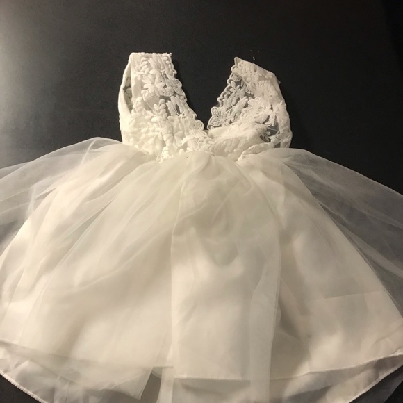 Other - *3 for 25 Bundle and Save.Elegant White Lace and Tulle Dress
